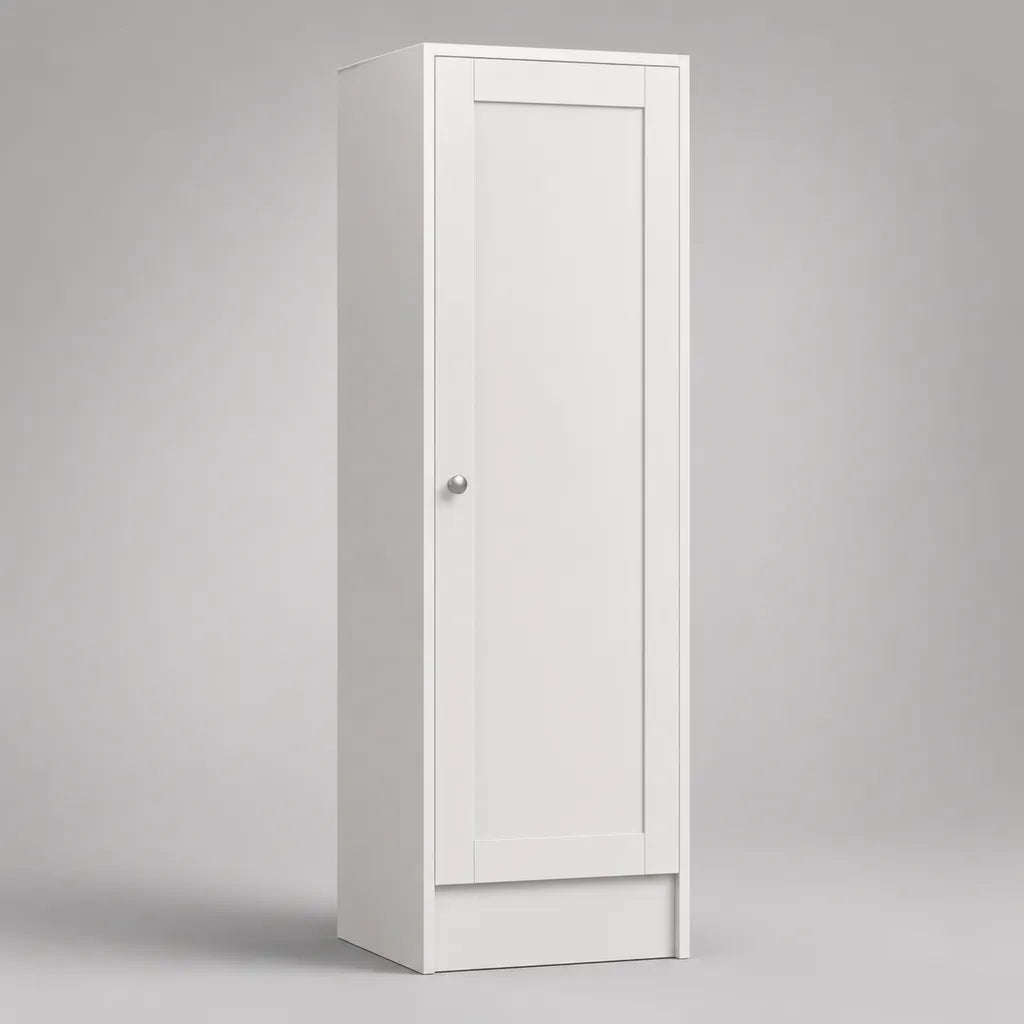 Armadio bianco con porta a pannello a particelle e MDF, 40 × 40 × 180 cm