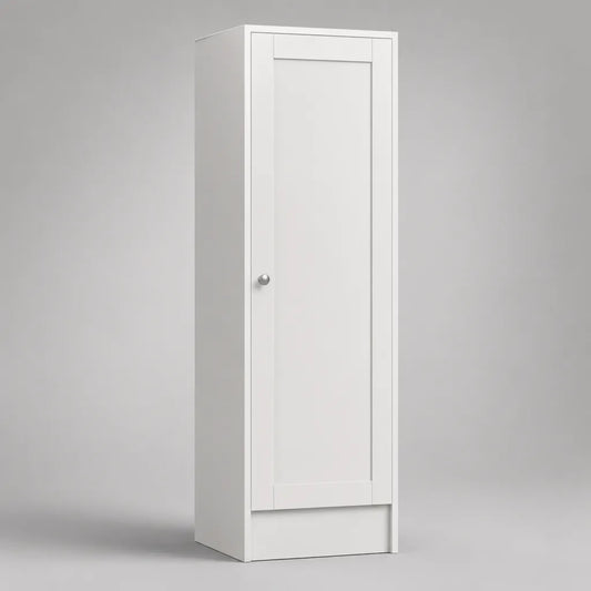 Armadio bianco con porta a pannello a particelle e MDF, 40 × 40 × 180 cm